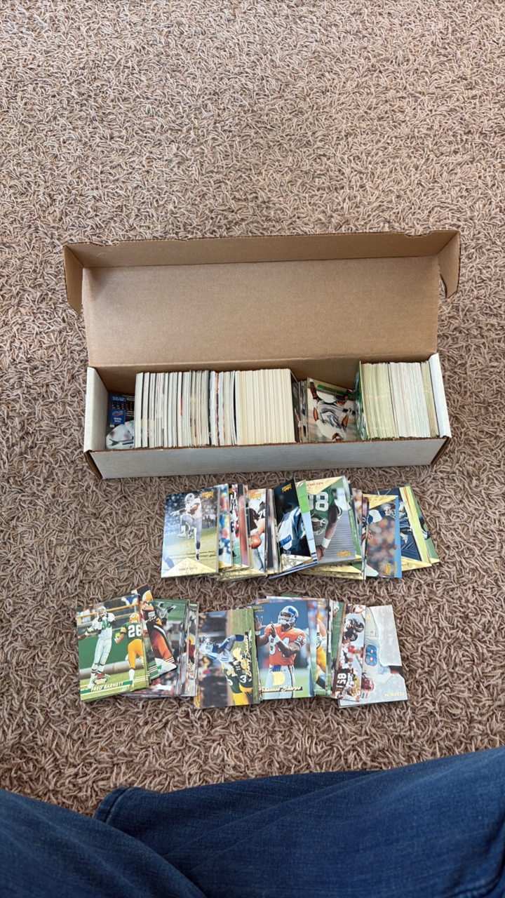 Box of 1990s Football Cards, Lots of Stars