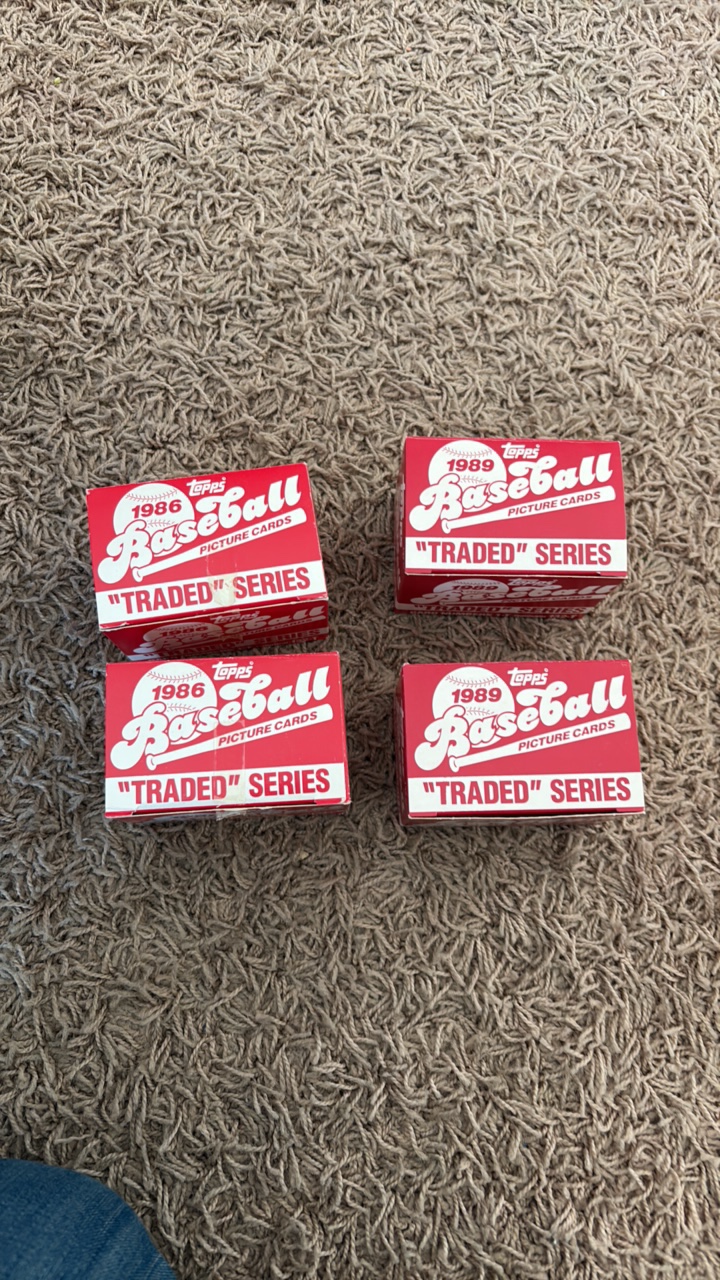 1986 and 1989 Traded Series Nearly Complete Sets, Two of Each Year, Missing Key Rookie Cards