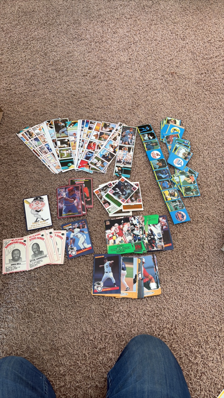 Huge Oversized Card and Sticker Panel Lot, Dozens of Cards, Stars, Babe Ruth Card, Vintae Stickers and More