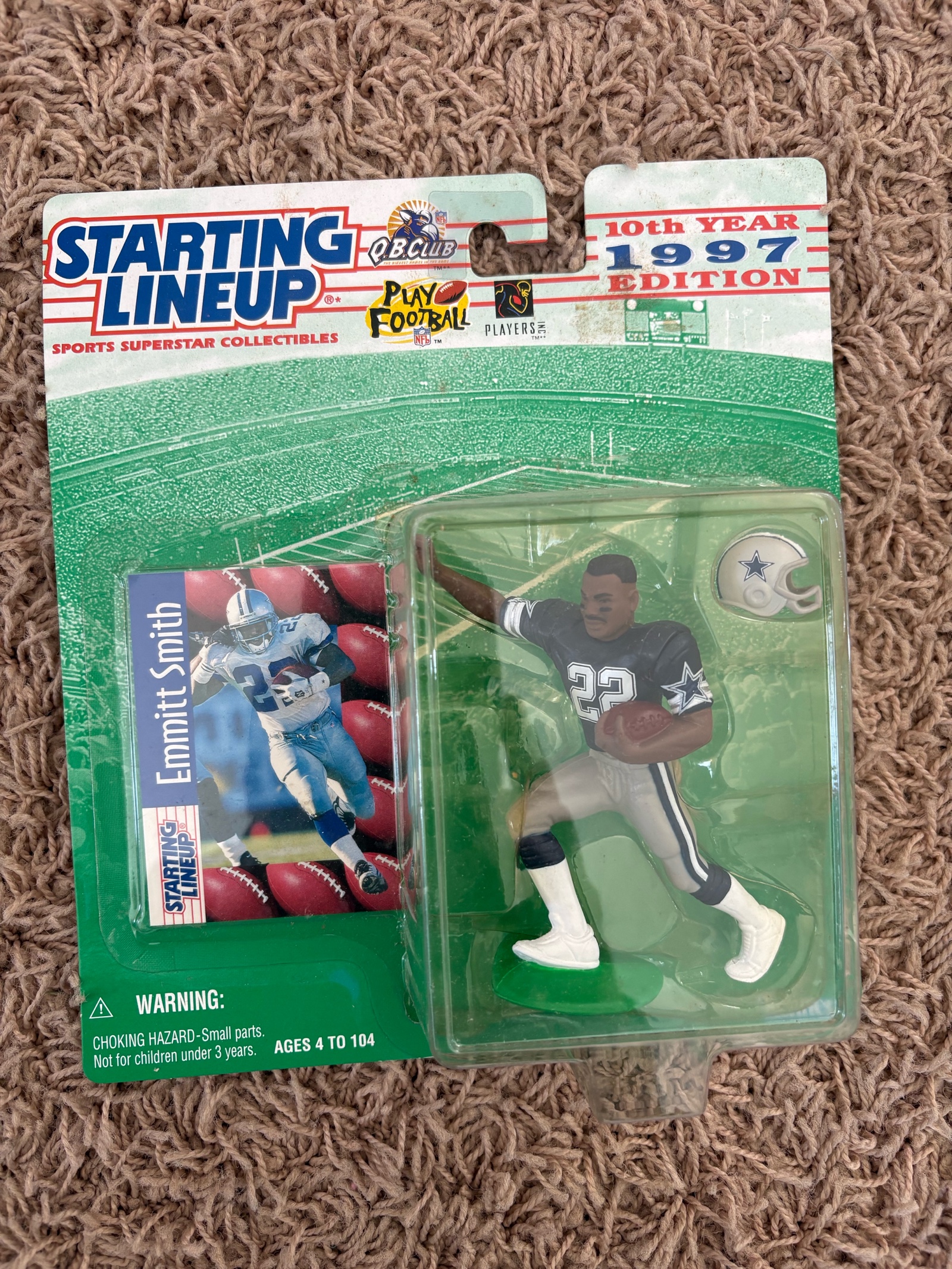 1997 Starting Lineup Football Figure Emmitt Smith, Sealed Plus Card