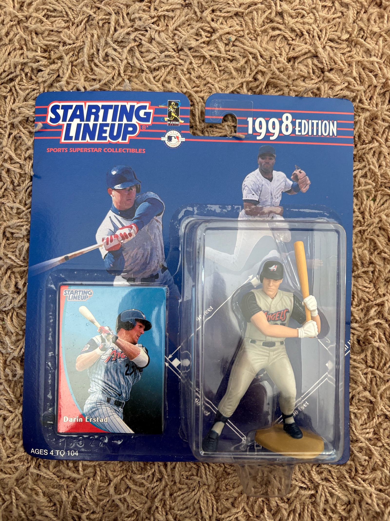 1998 Starting Lineup Baseball Figure Darin Erstad , Sealed Plus Card