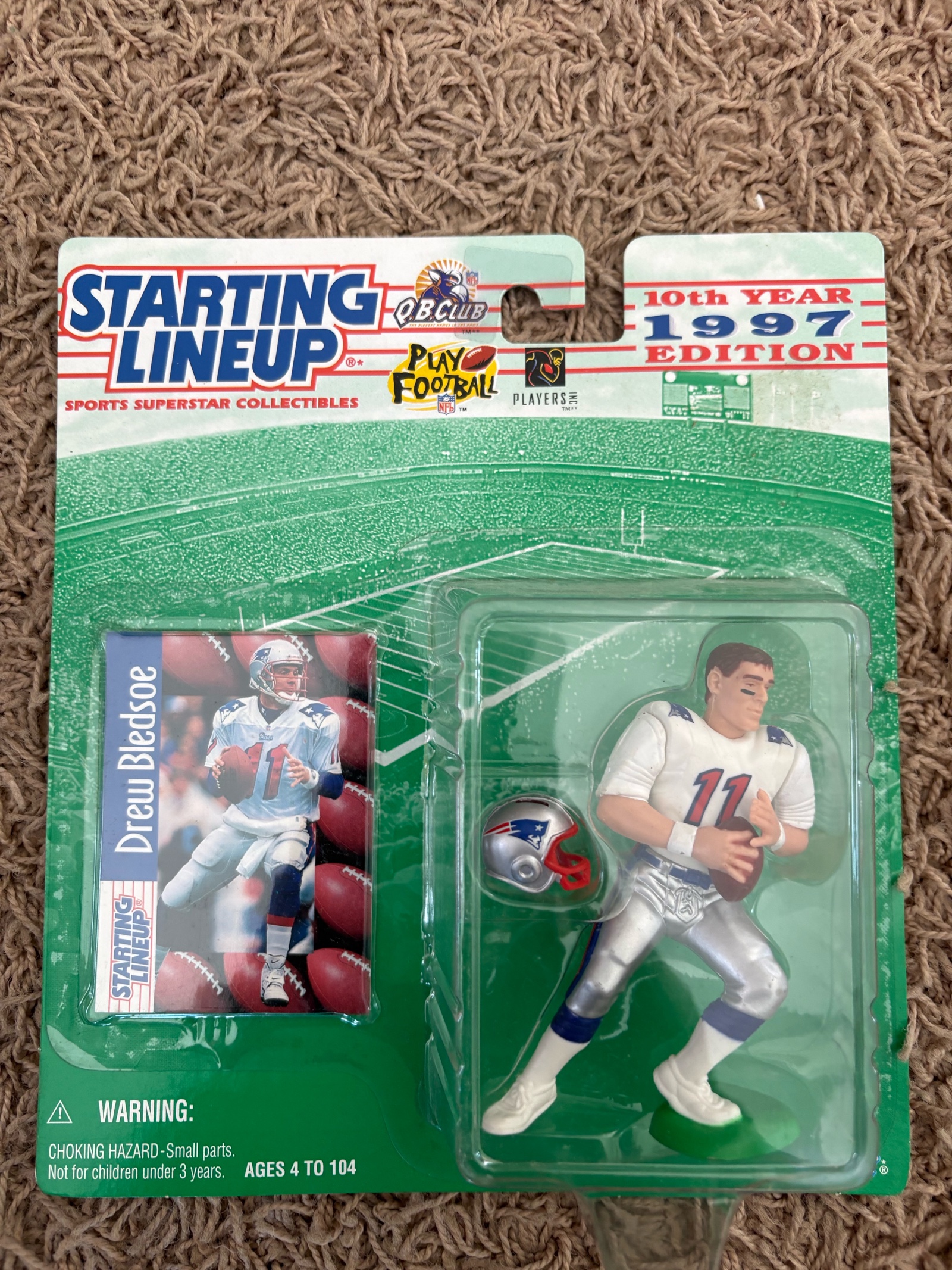 Staring Lineup 1997 Edition Drew Bledsoe Sealed Action Figure and Football Card