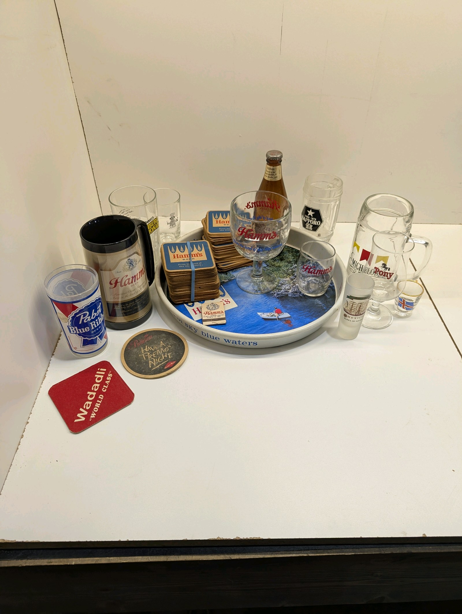 lot 121 image: Lot of Beer Collectibles. Hamms, Pabst, Michelob, Sapporo, Lynchburg Lemonade