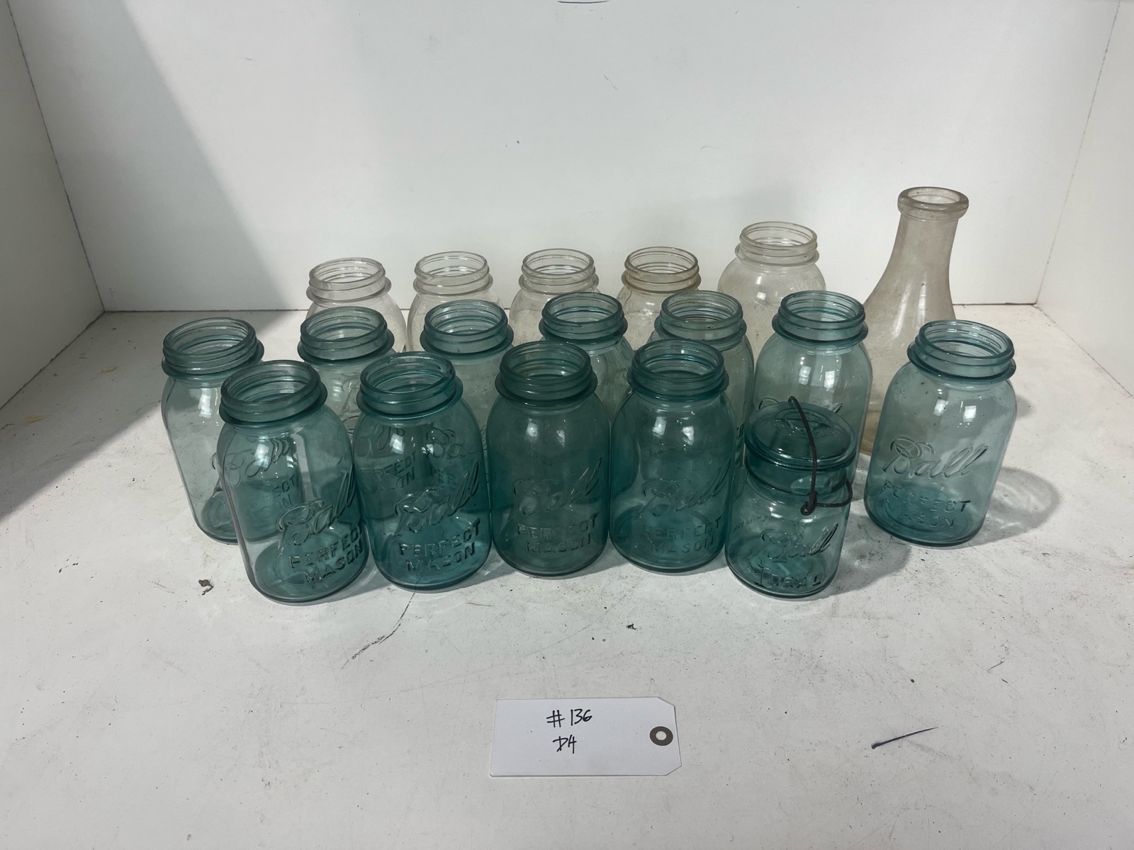 lot 136 image: Vintage Bell Mason jars