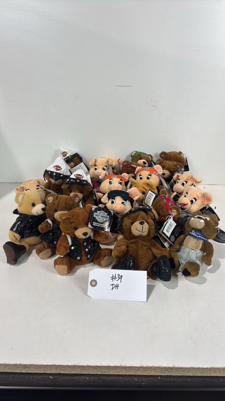 lot 39 image: Lot of Coca Cola Bears  & Harley Davidson Bears & Ty animals and Teletubbies