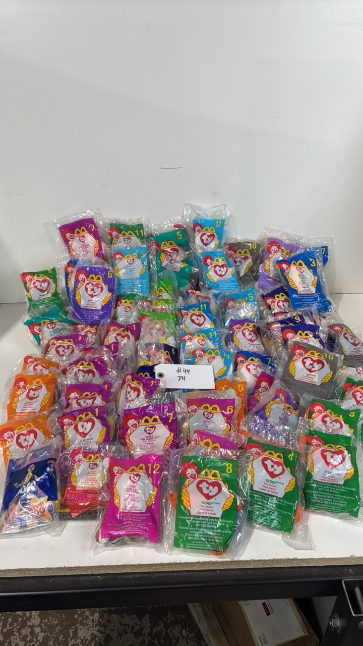 lot 44 image: Ty plush Beanie Babies, Attic Treasure collectibles, Teamir Beanie Babies, Ronald McDonald House Charities