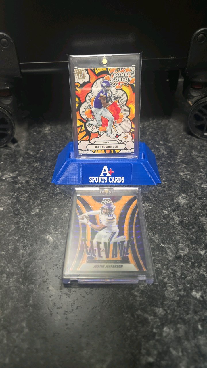 lot 4 image: 2025 Donruss Bomb squad jordan addison  2025 Mosaic Elevate Justin Jefferson