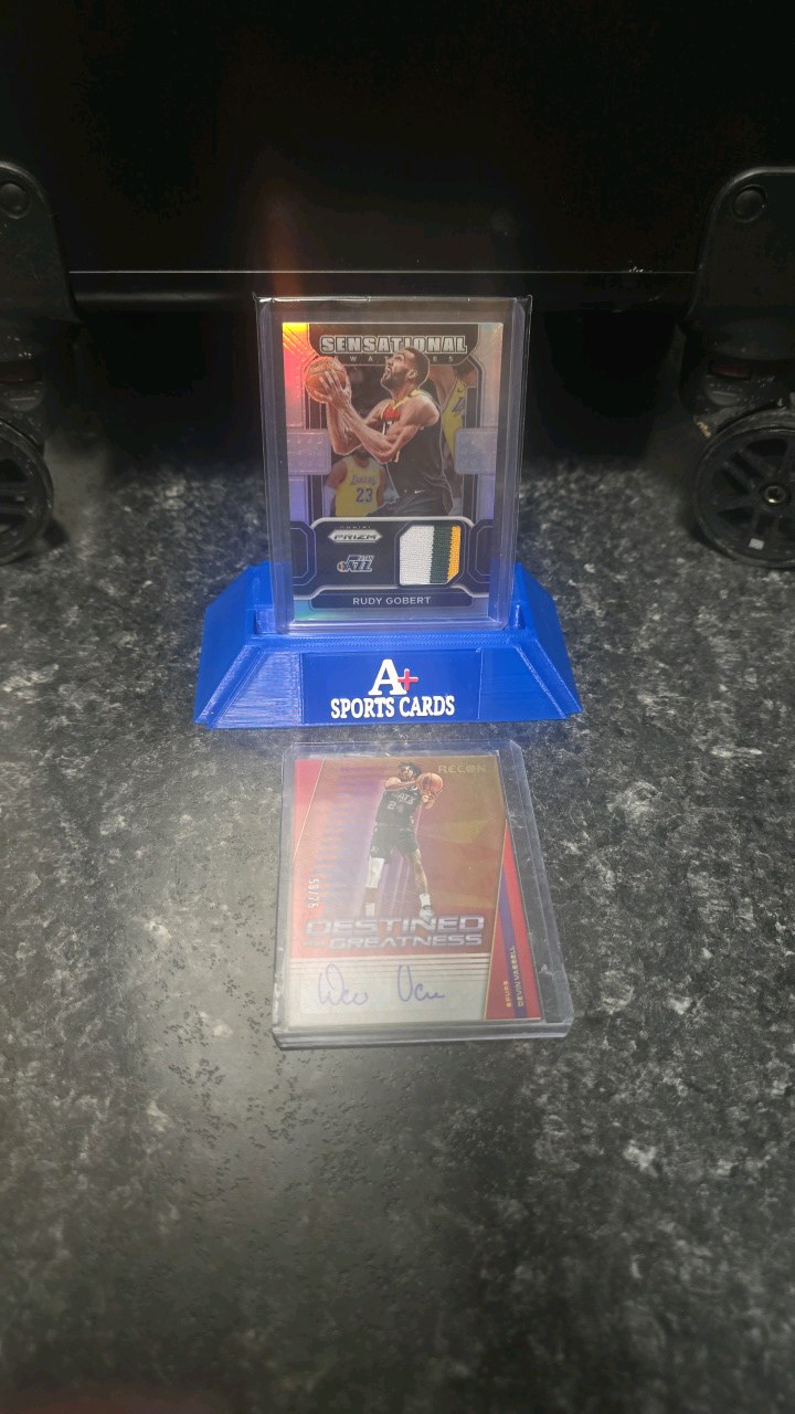 lot 47 image: 2021 Prizm Rudy Gobert patch0610  2023 Panini Recon Basketball Devin Vassell auto 5075