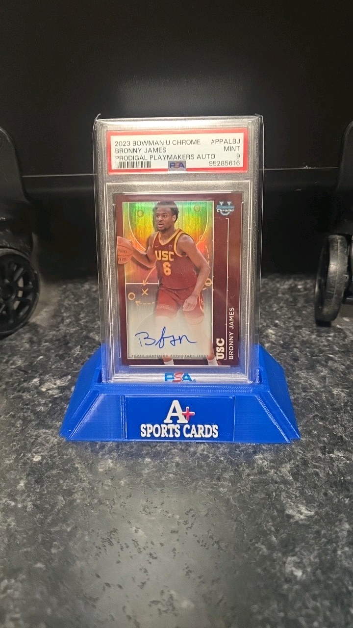 lot 55 image: 2023 Bowman U Chrome Bronny James Prodigal Playmakers Auto PSA 9