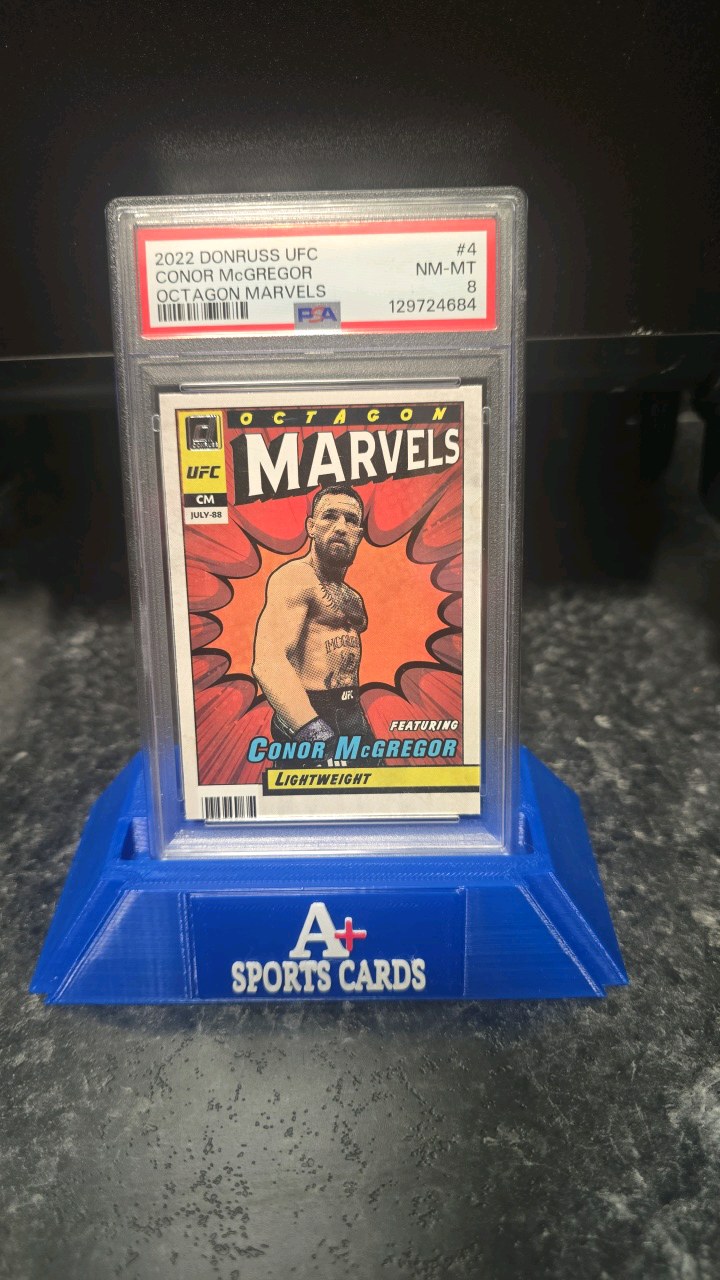 2022 Donruss UFC Connor Mcgregor Octagon Marvel's psa 8