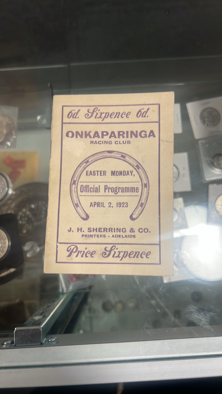 lot 102 image: 1923 onkaparinga racing club race program
