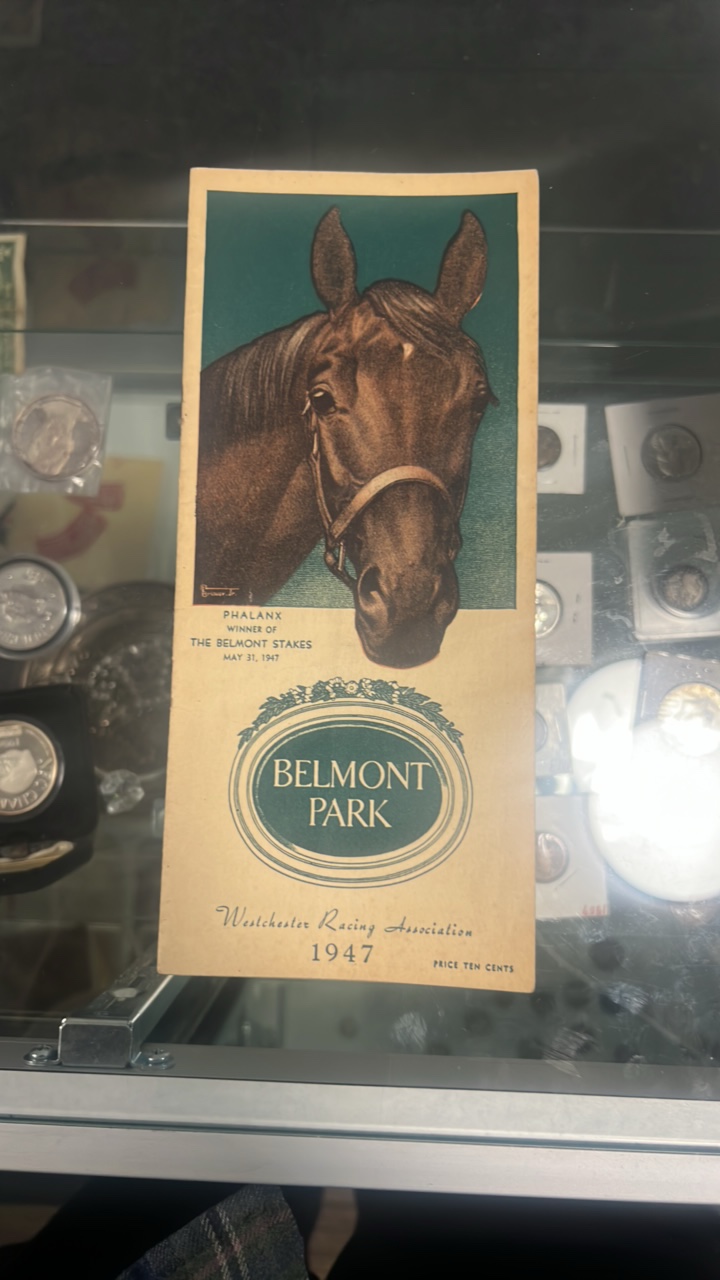 lot 104 image: 1947 Belmont park race program