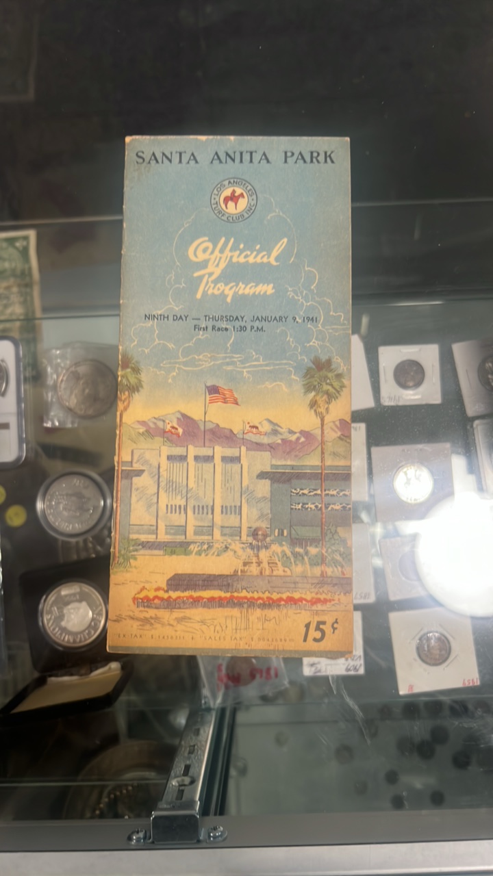 lot 105 image: 1941 Santa Anita park race program