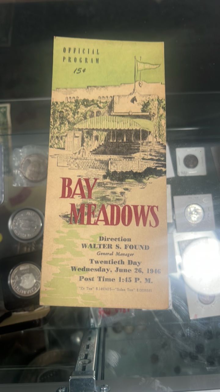 lot 108 image: 1946 bay meadows race program