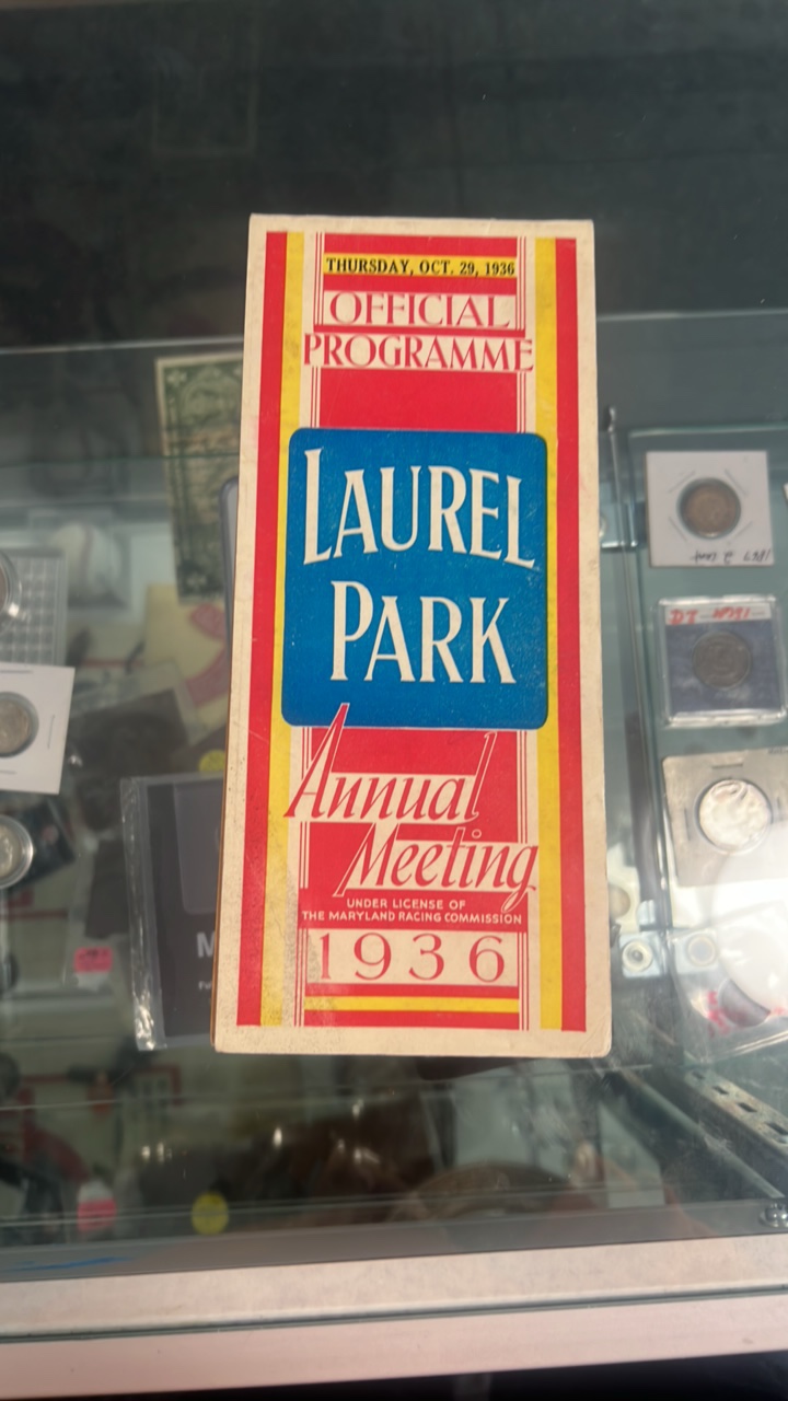 lot 111 image: 1936 laurel park race program