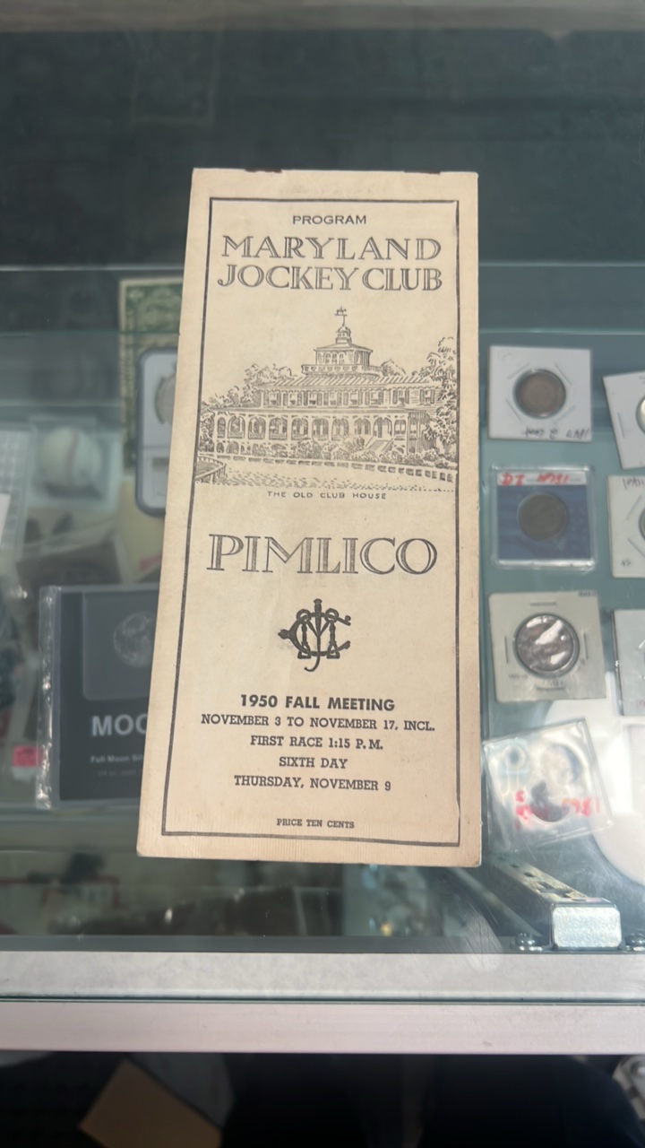lot 114 image: 1950 pimlico Maryland jockey club race program