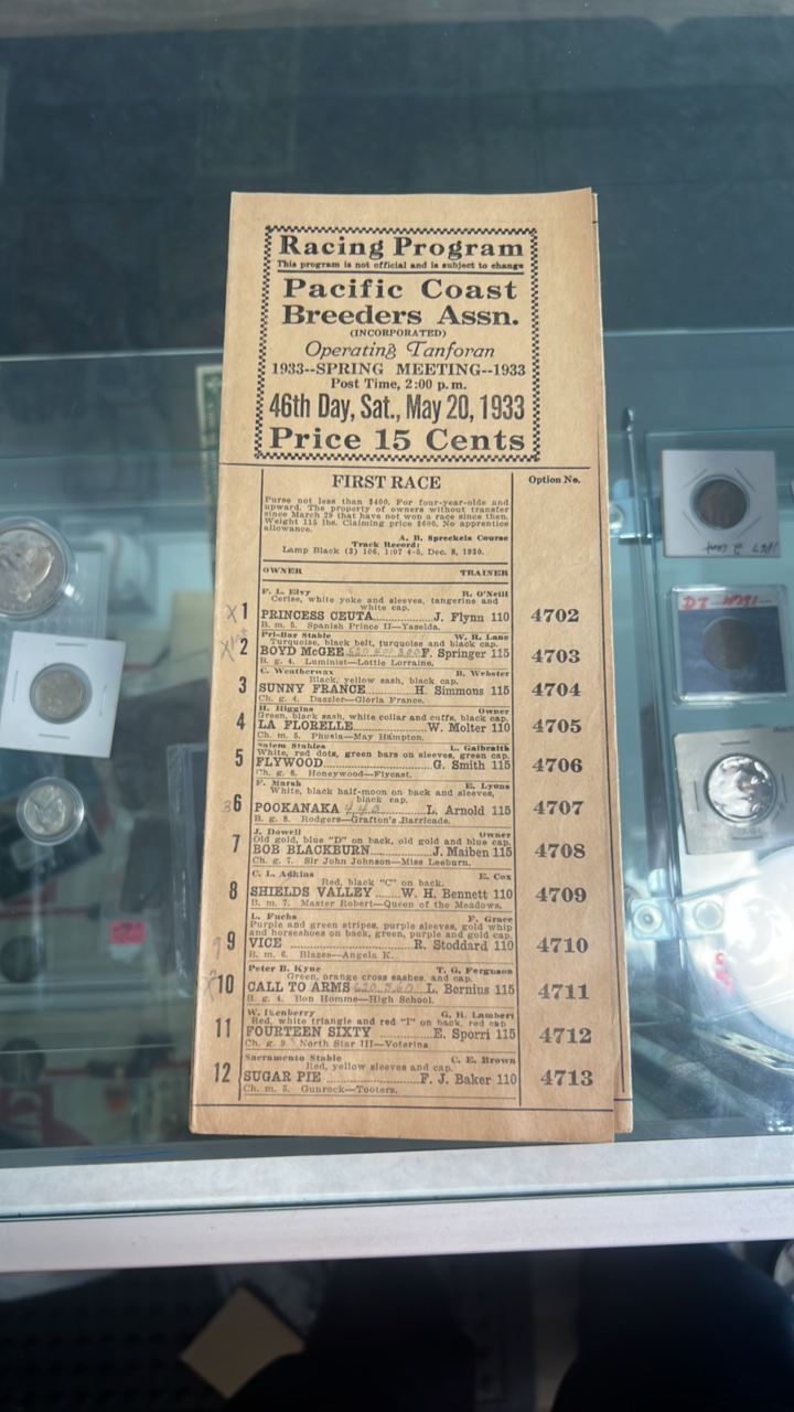 lot 115 image: 1933 racing program