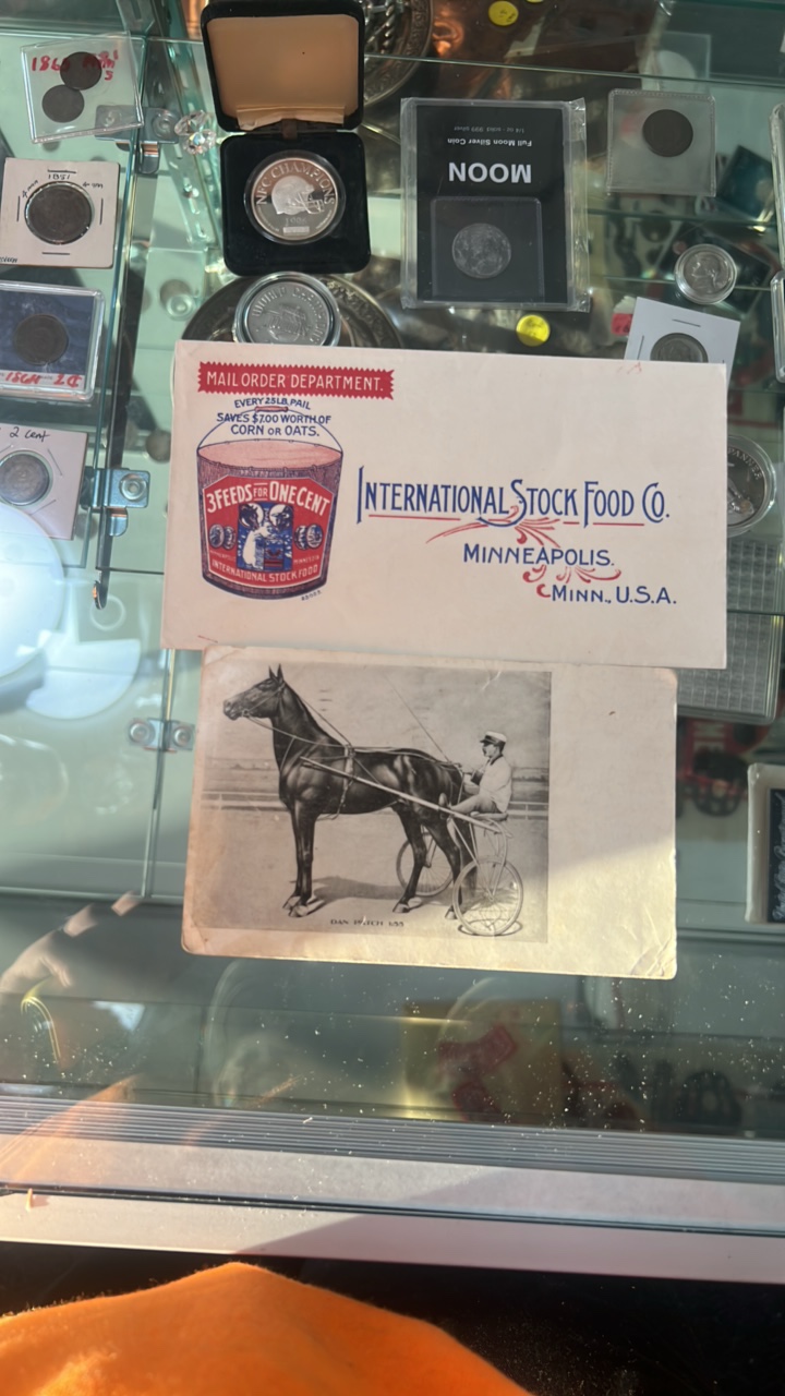 lot 130 image: antique dan patch post card and envelope