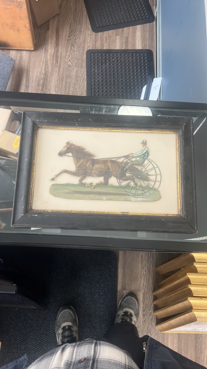 lot 14 image: late 1800s horse racing lithograph