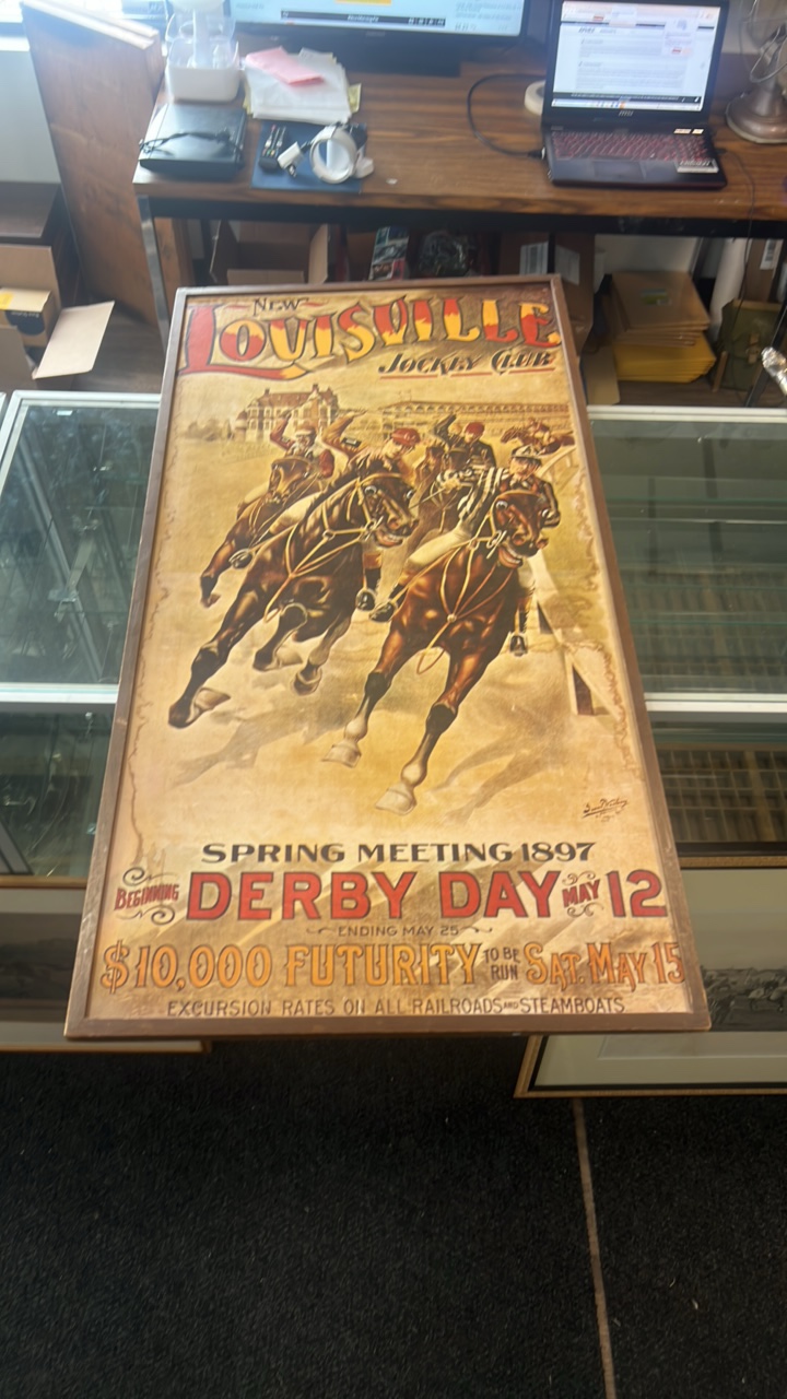 lot 20 image: Louisville jockey club Kentucky derby poster reproduction