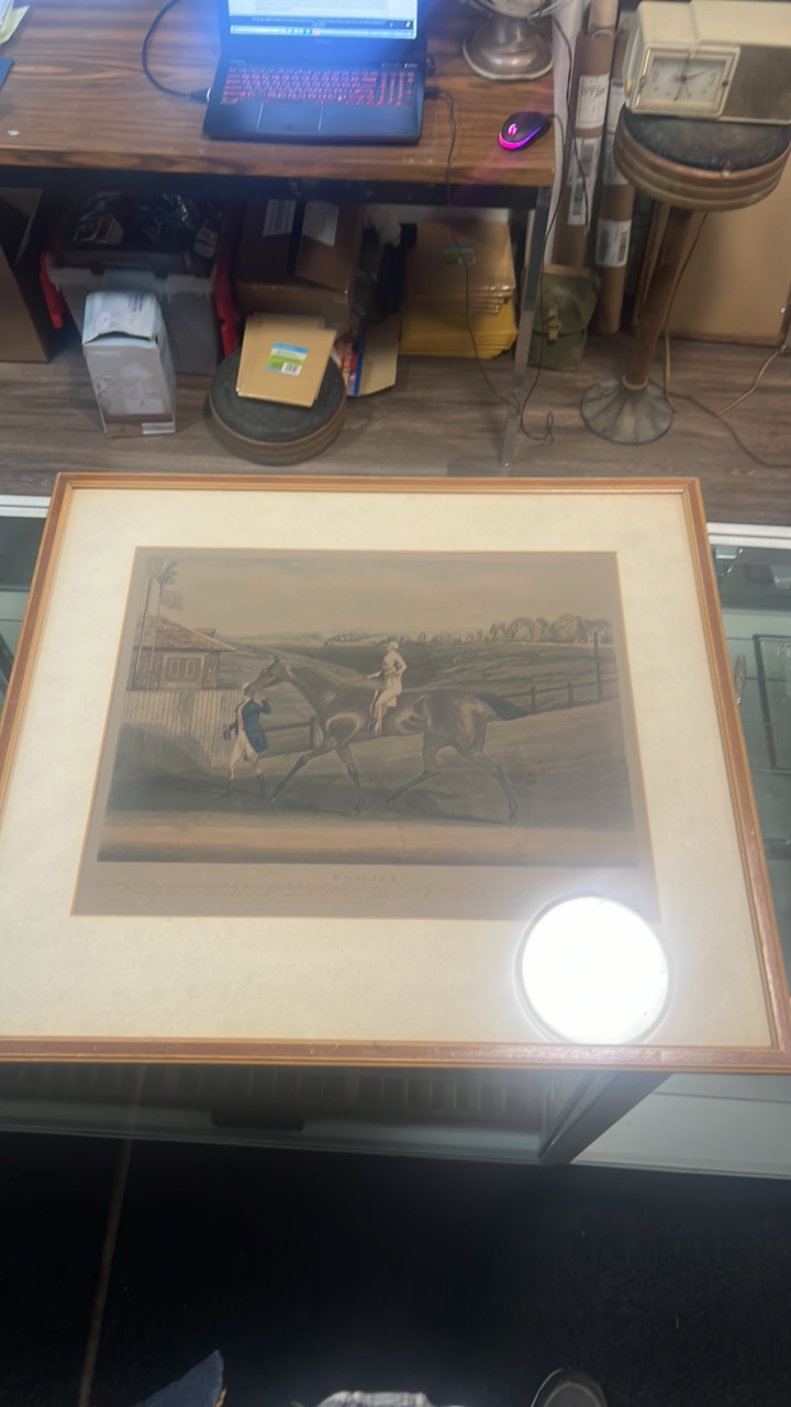 lot 28 image: late 1800s Emilius horse racing etching