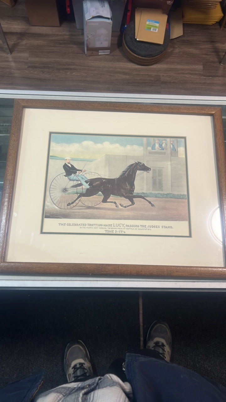 lot 37 image: horse trotting lithograph