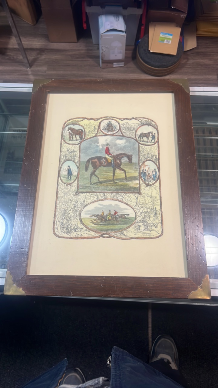 lot 40 image: vintage horse lithograph