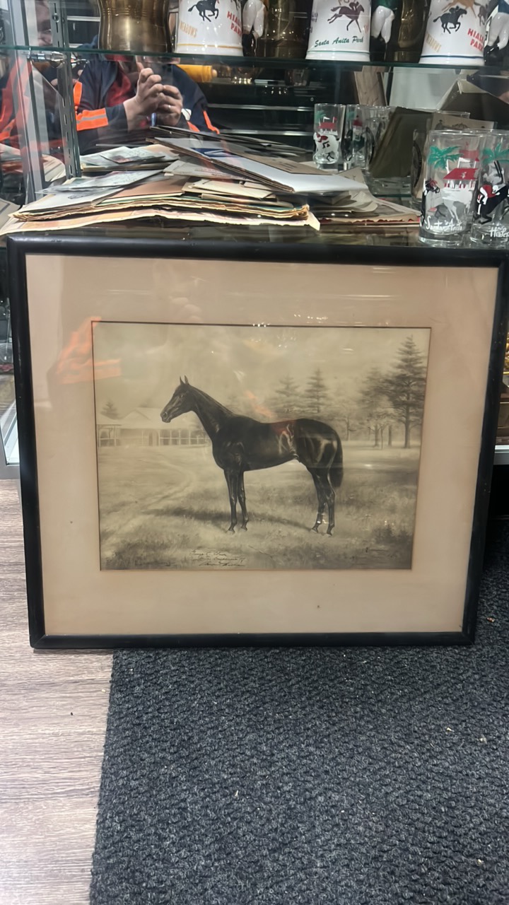lot 5 image: 1918 roamer horse lithograph
