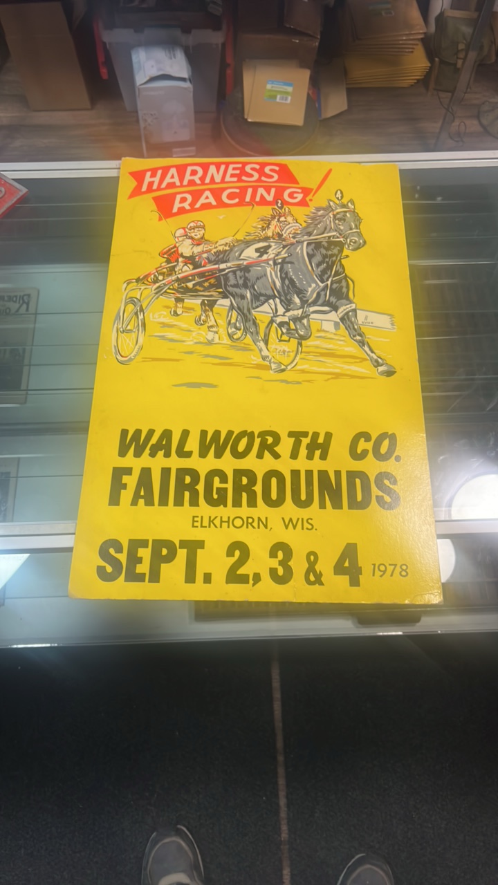 lot 55 image: 1978 harness racing advertising poster