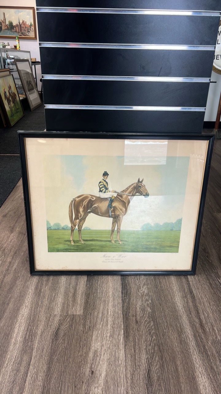 lot 6 image: 1929 man o war lithograph by j. martin