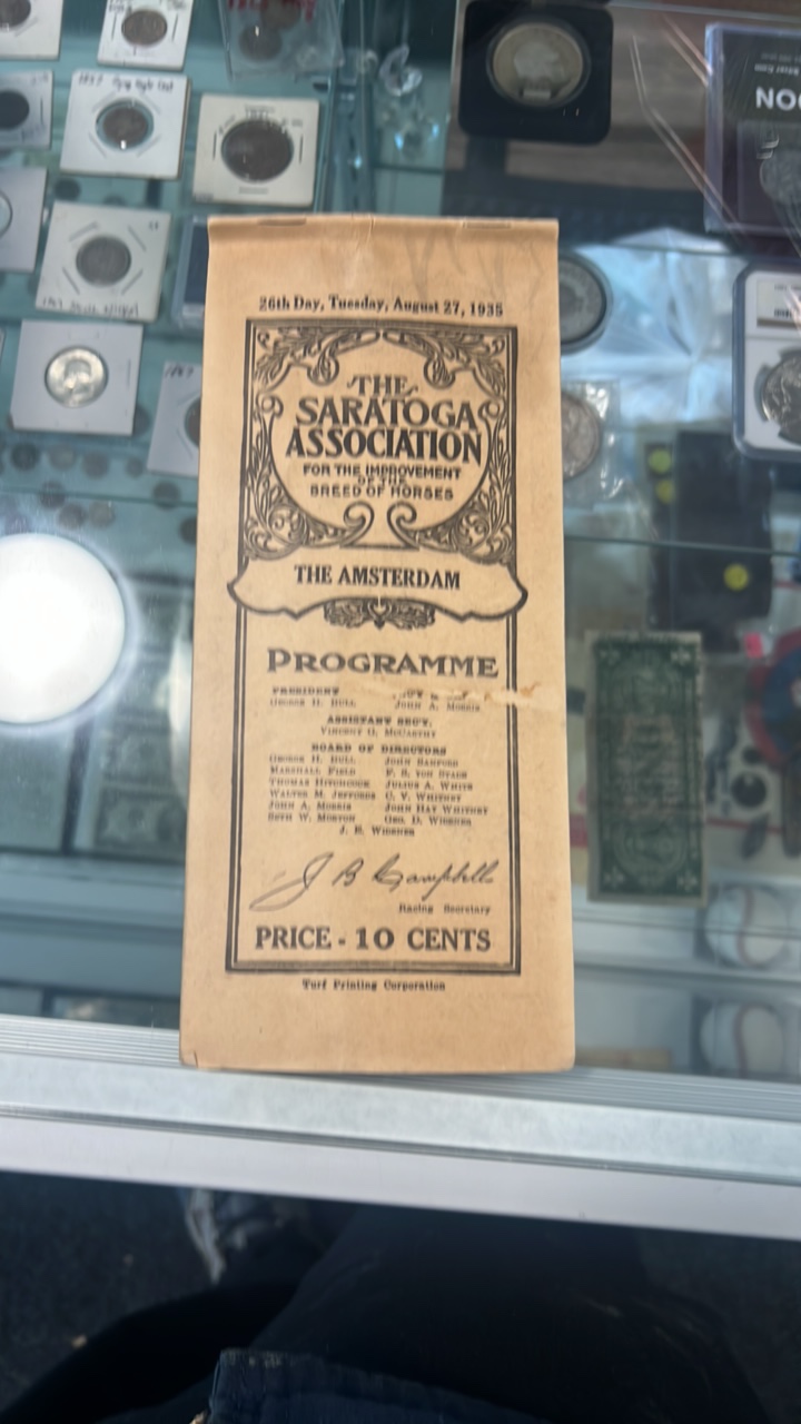 lot 82 image: 1935 Saratoga racing program