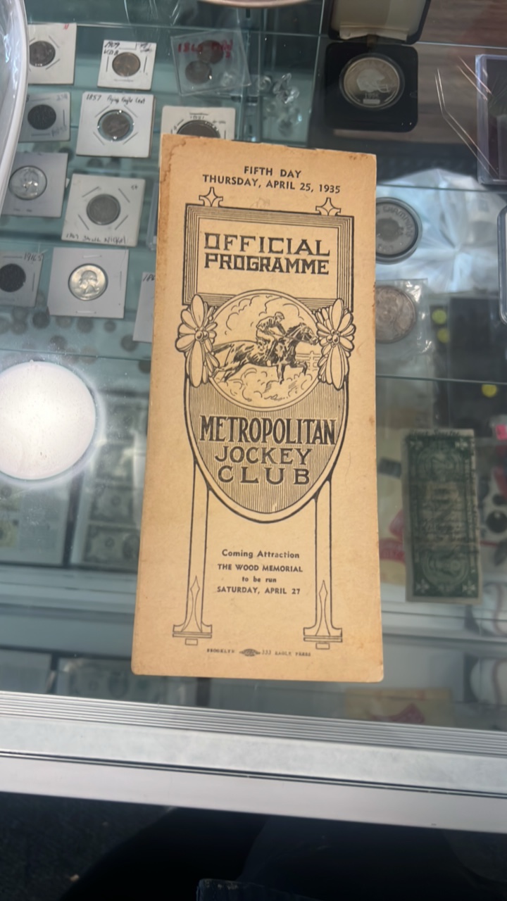 lot 83 image: 1935 metropolitan jockey club race program