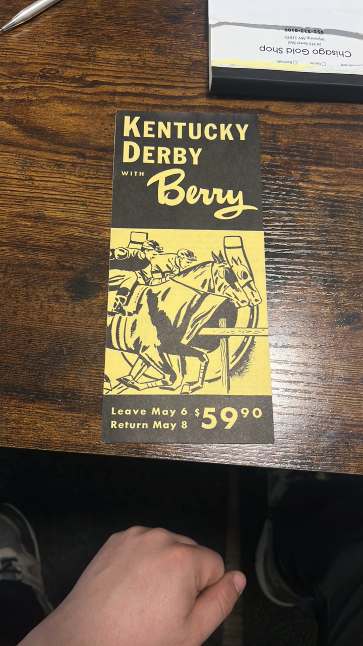 lot 90 image: 1955 Kentucky derby pamphlet