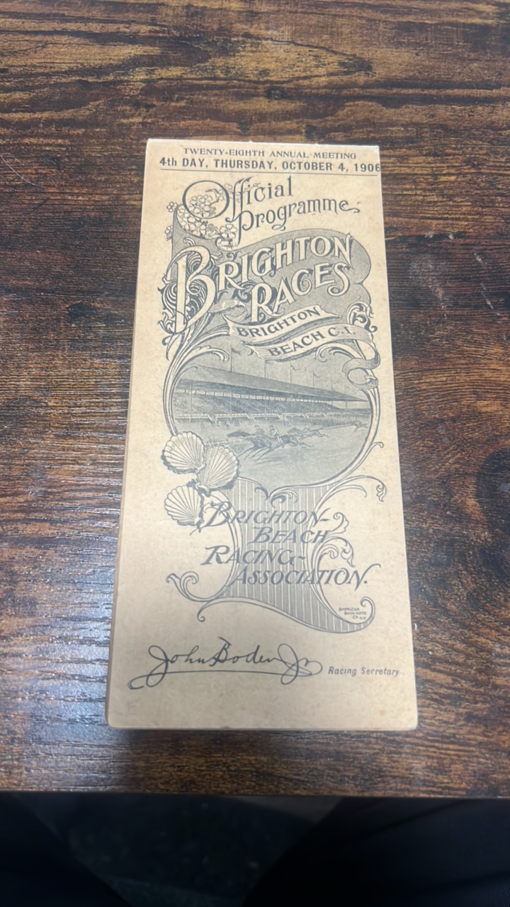 lot 91 image: 1906 Brighton beach races race program