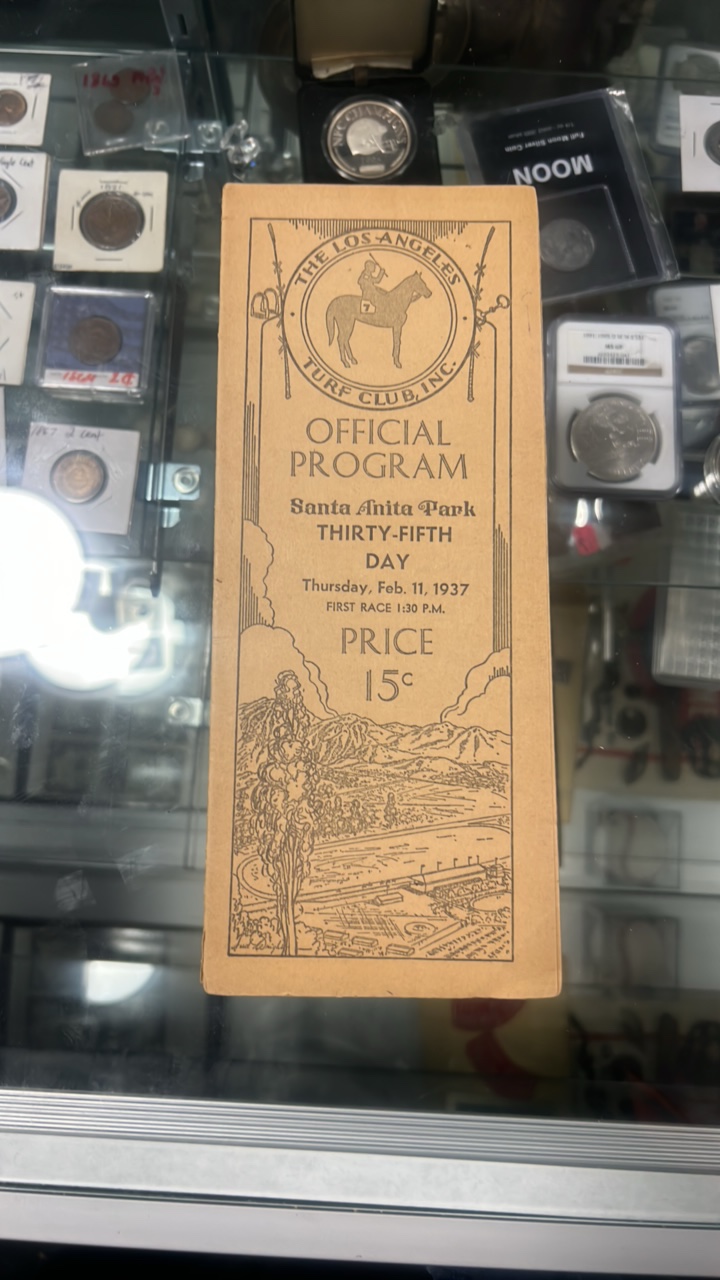 lot 96 image: 1937 Santa Anita park race program