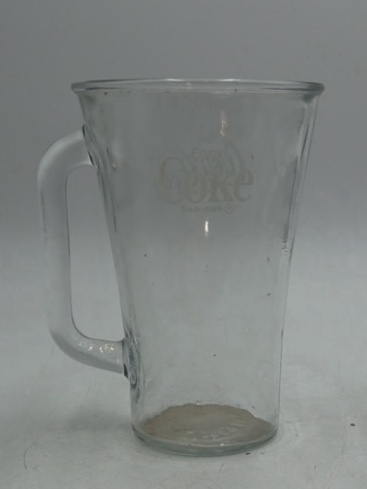 lot 111 image: Vintage Coca-Cola Glass Mug  Embossed Logo, Tall Tankard Style