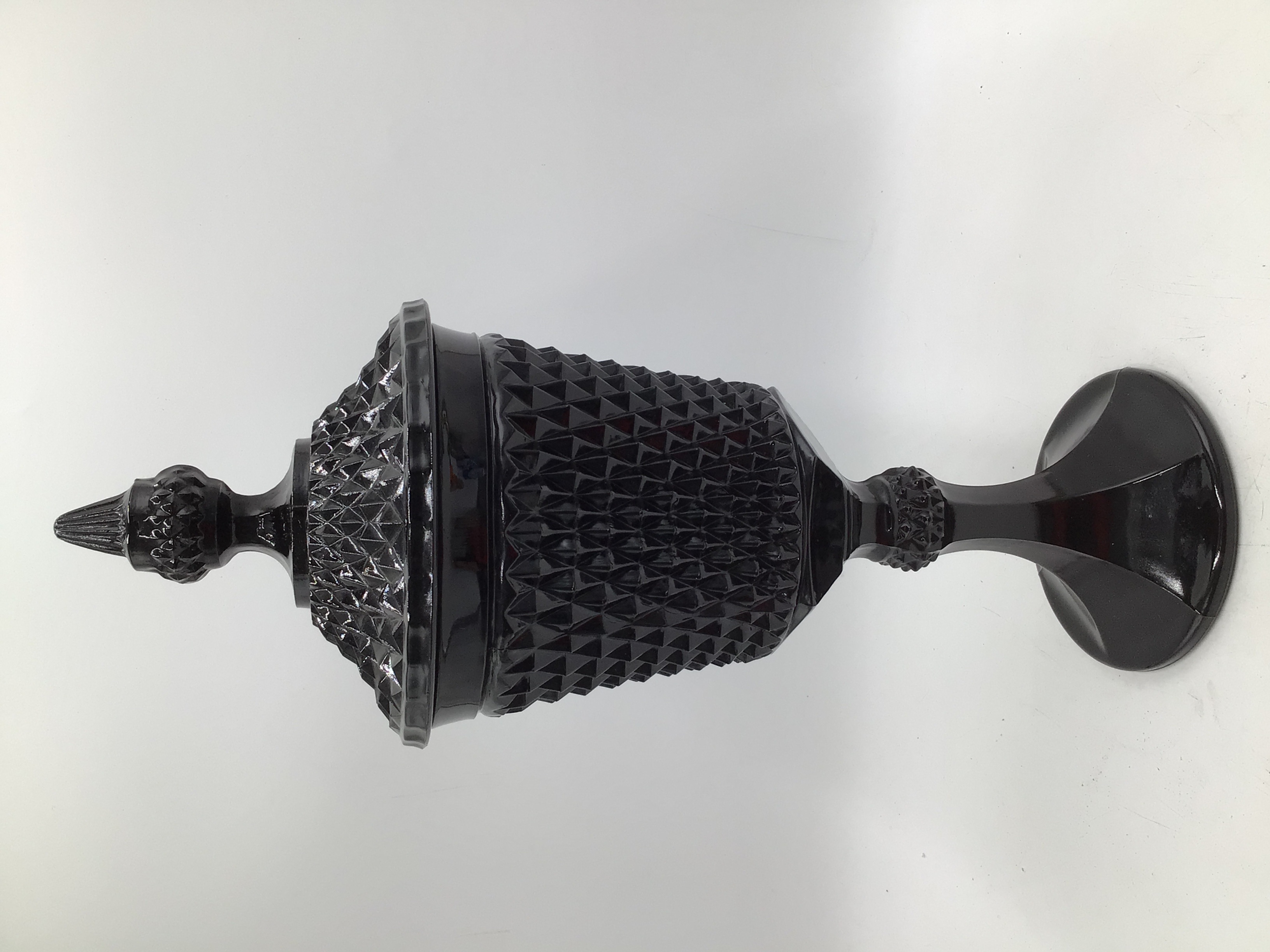 lot 180 image: Vintage Black Glass Covered Compote Dish