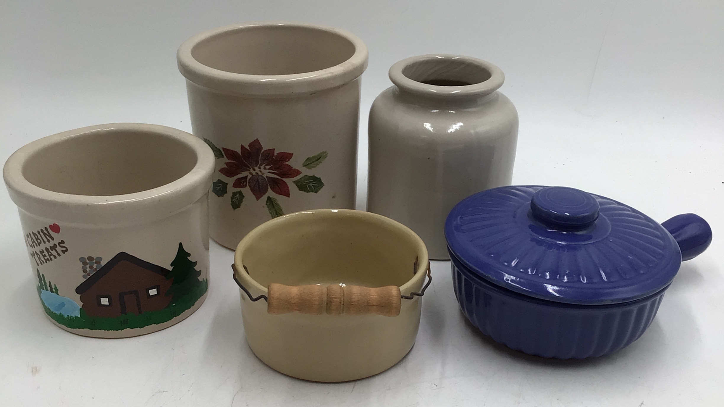 lot 58 image: Vintage Ceramic Crock & Kitchenware Lot (5Piece)
