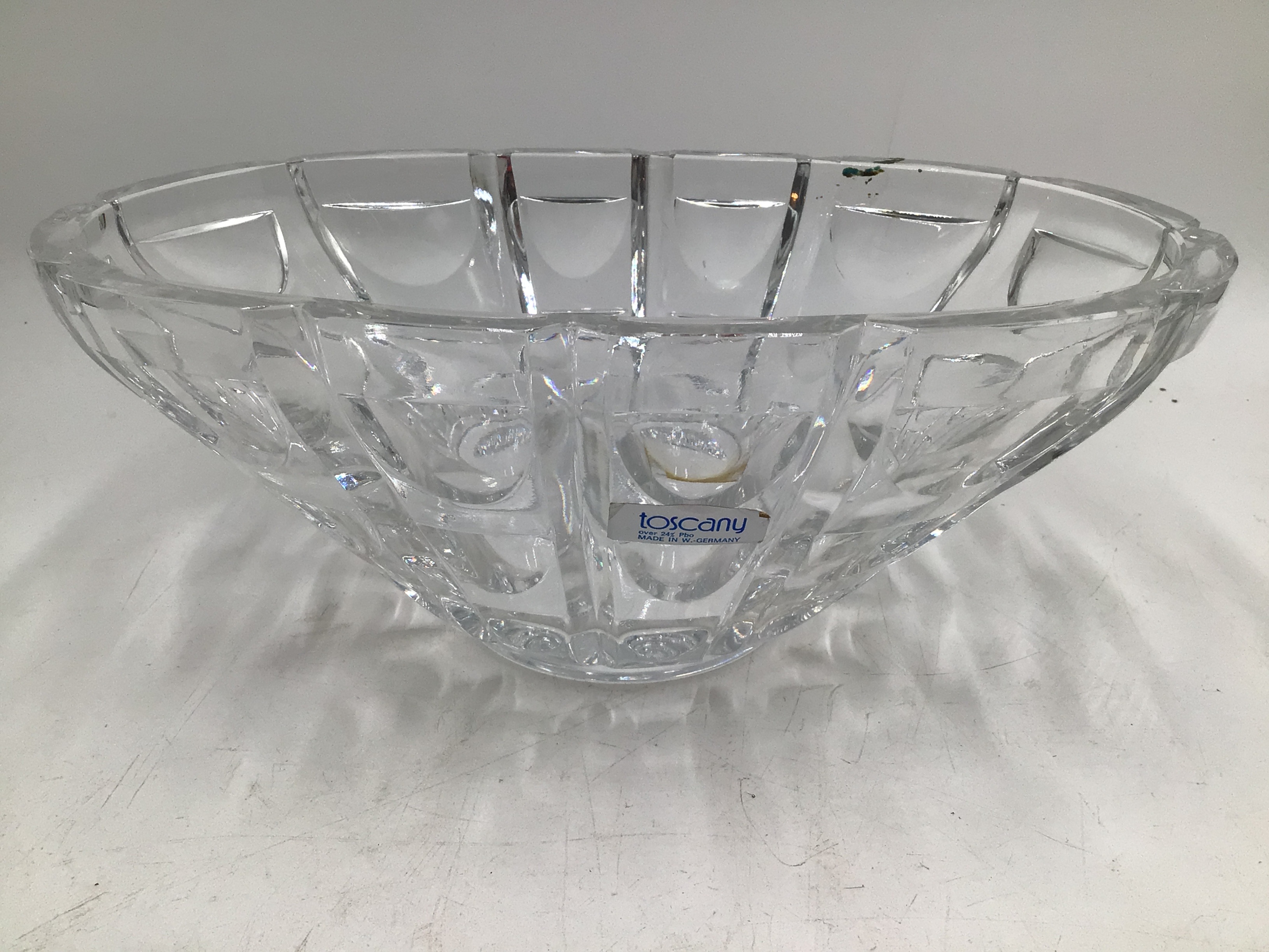lot 79 image: Toscany Crystal Bowl  Cut Glass Scalloped Design, Made in West Germany