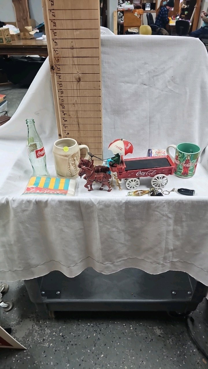 Cast Iron Coke Horse and Wagon Delivery and Misc