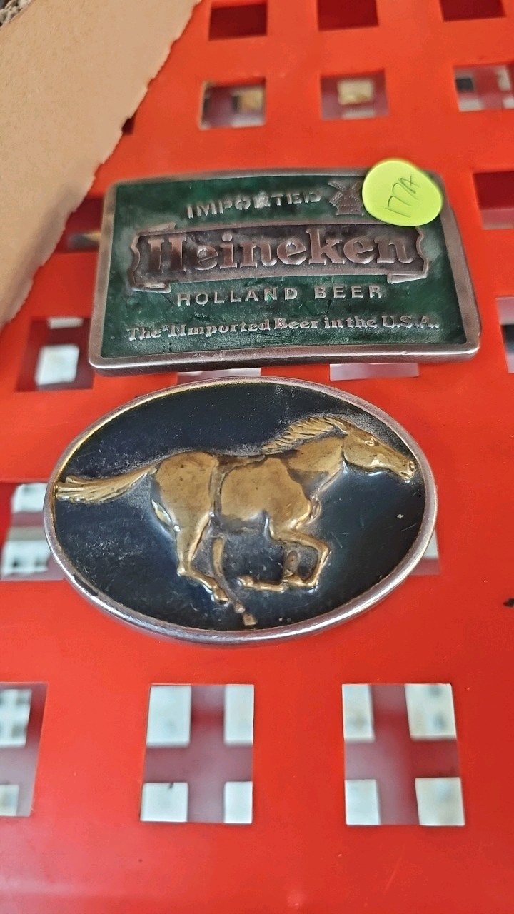 lot 177A image: Heinekin and Horse Belt Buckles