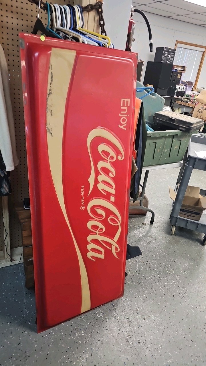 lot 185 image: Vintage 2x5 Coca Cola Sign 1970s