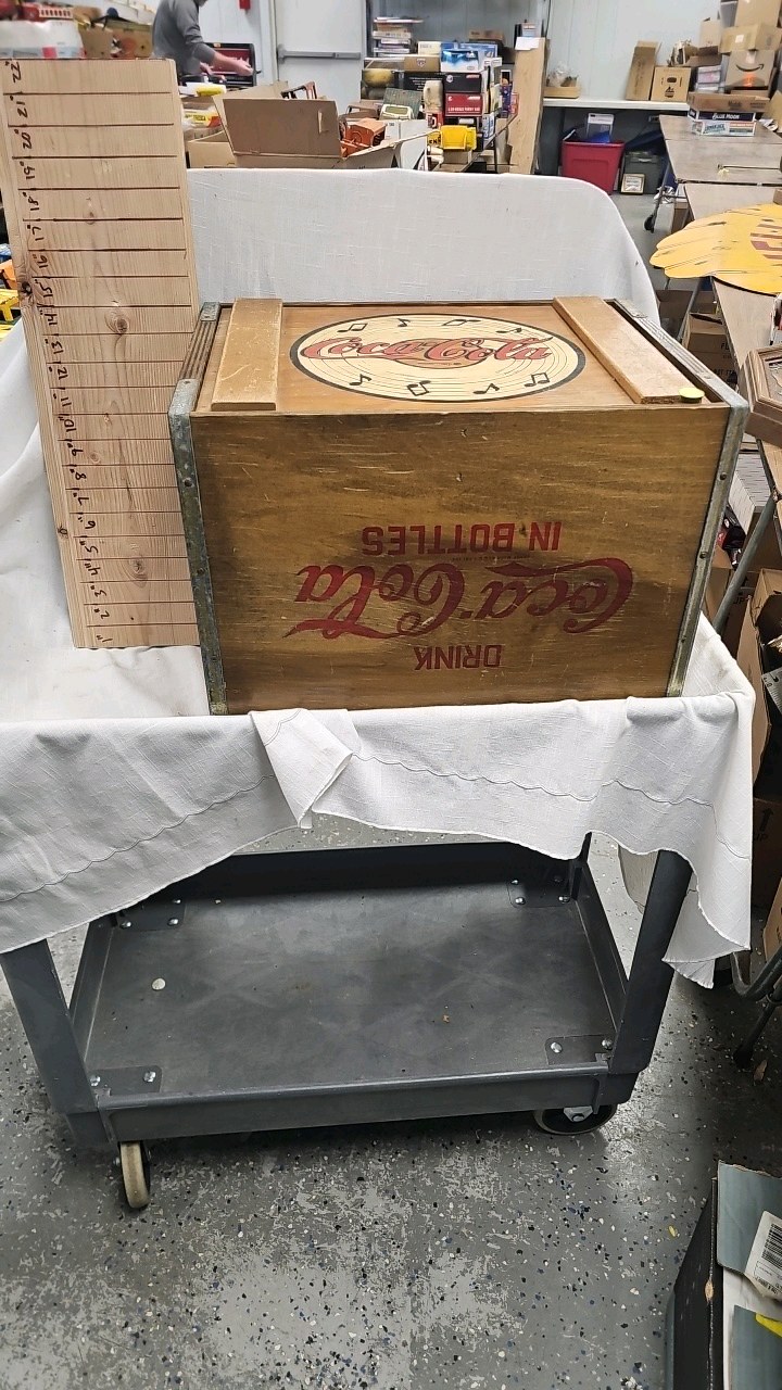 lot 192 image: Wood Coke Crate with Divider