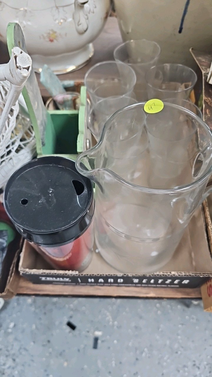 lot 47 image: Pitcher and Glasses set with etc
