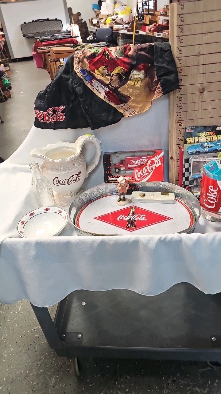 lot 70 image: Coke Pocelain Pitcher, tray, Die Cast, Etc