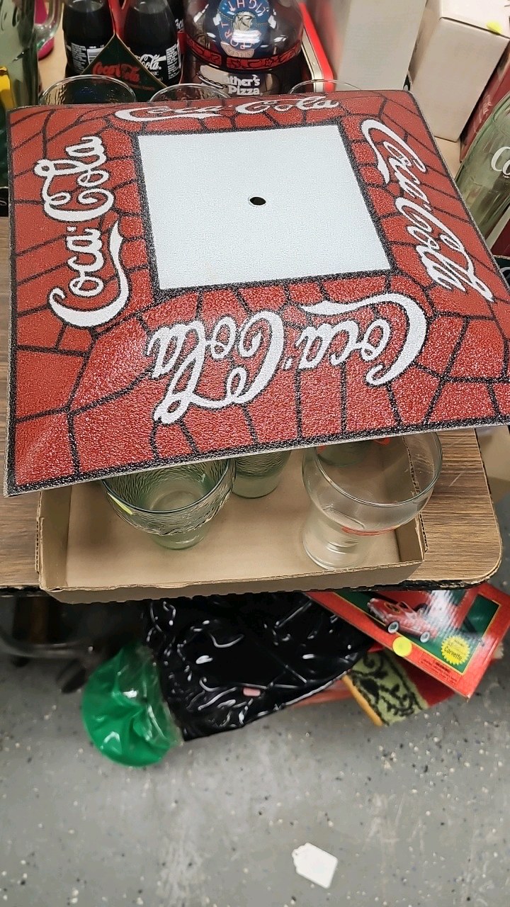 lot 96 image: Coca Cola Glasses, Ceiling Light Shade