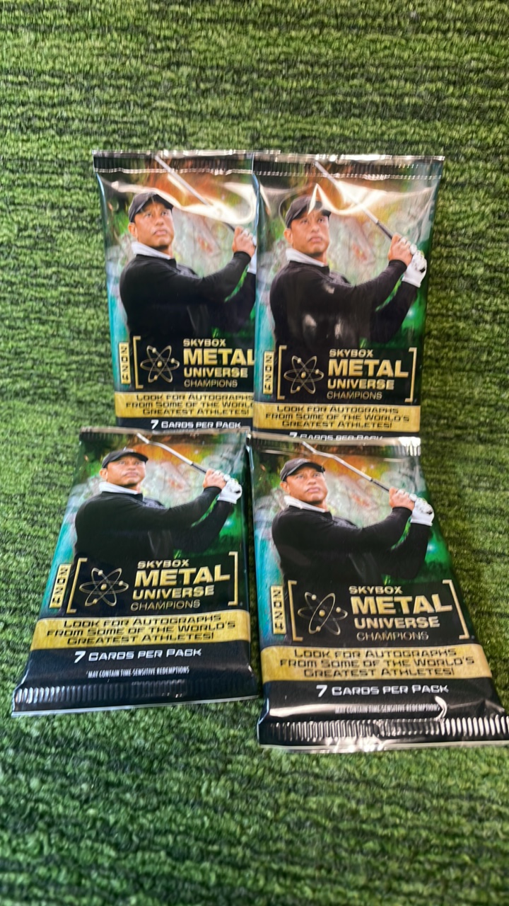 lot 110 image: 2024 Skybox Metal Universe Champions- 4 packs, 7 cards per pack