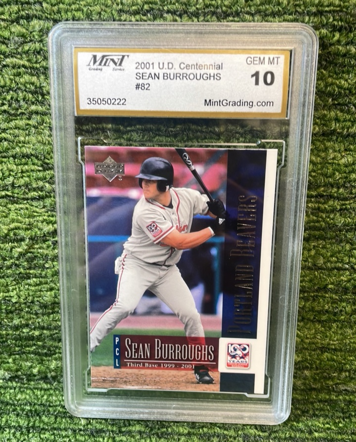 lot 127 image: 2001 Upper Deck Centennial SEAN BURROUGHS graded GEM MT 10