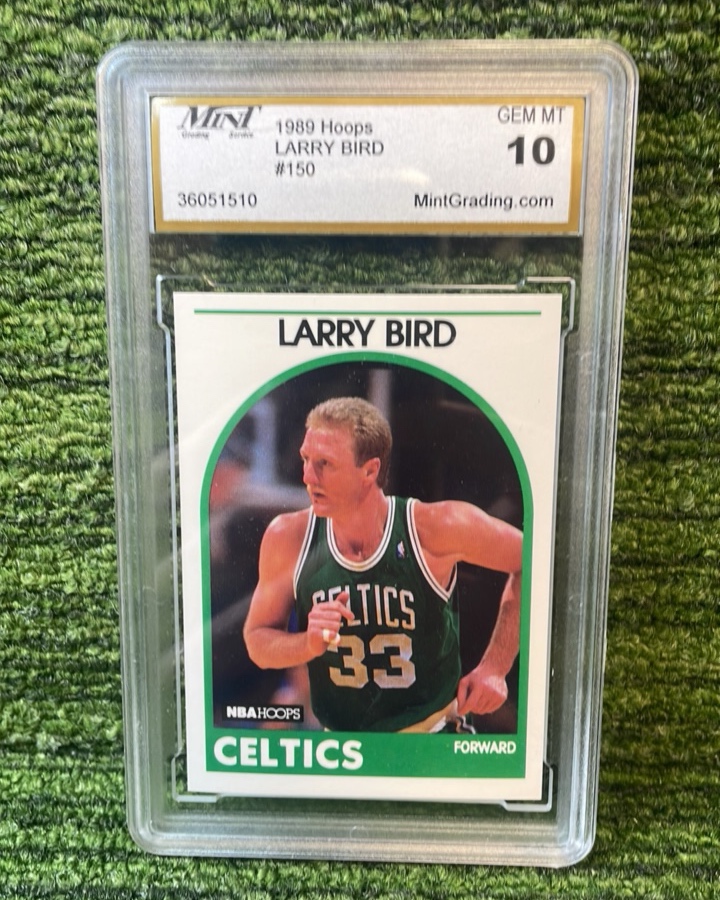 lot 131 image: 1989 Hoops, Larry The Legend Bird, Celtics graded GEM MT 10