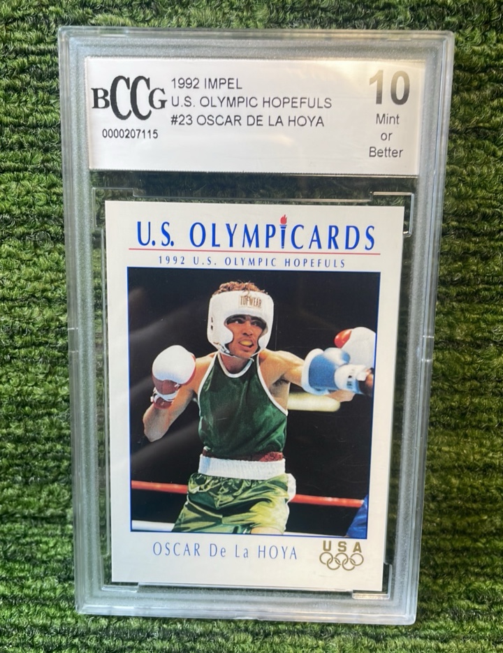 lot 134 image: 1992 IMPEL US Olympic Hopefuls- Oscar De La Jolla BCCG graded 10